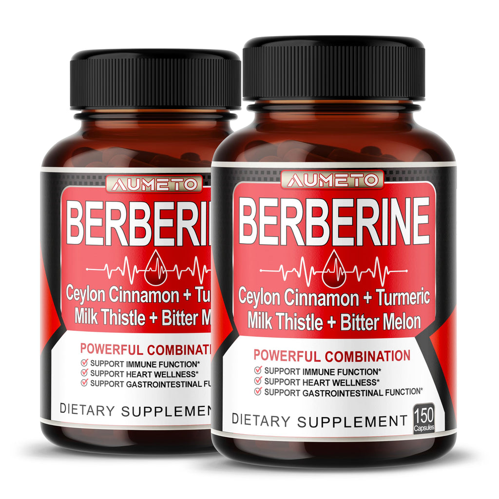 8 in 1 Berberine Supplement - Aumeto | Supports Digestion & Immunity (150-Day Supply)