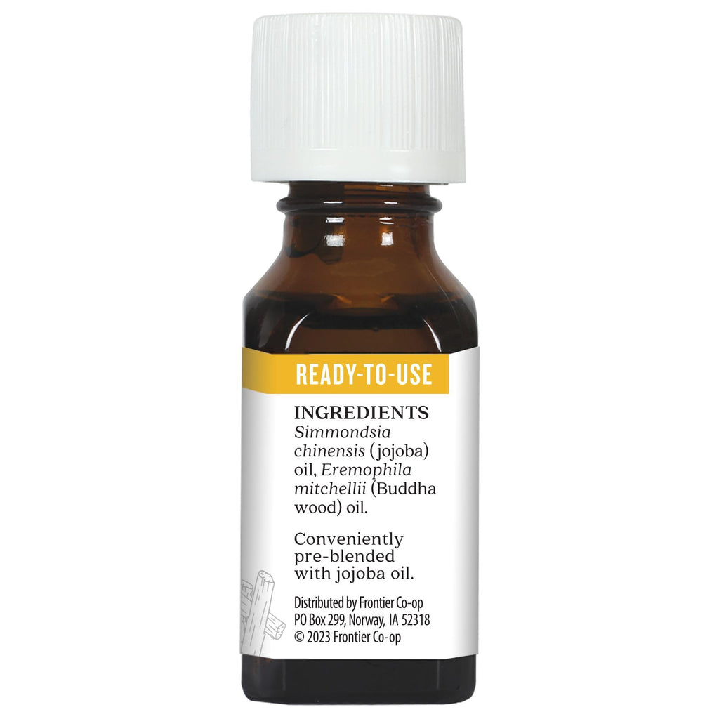 Aura Cacia Buddha Wood Essential Oil in Jojoba Oil | GC/MS Tested for Purity | 0.5 fl oz