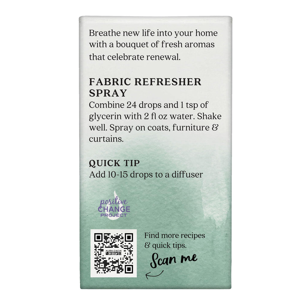 Aura Cacia Fresh Essential Oil Blend – 0.25 fl oz Boxed | Light Aroma, No Synthetic Fragrances