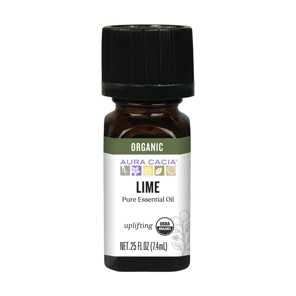Aura Cacia Organic Distilled Lime Essential Oil – 0.25 fl oz | Aromatherapy & DIY Skincare