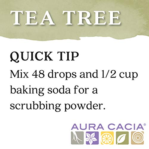 Aura Cacia 100% Pure Tea Tree Essential Oil – 15 ml (0.5 fl oz) | GC/MS Tested for Purity | Melaleuca alternifolia