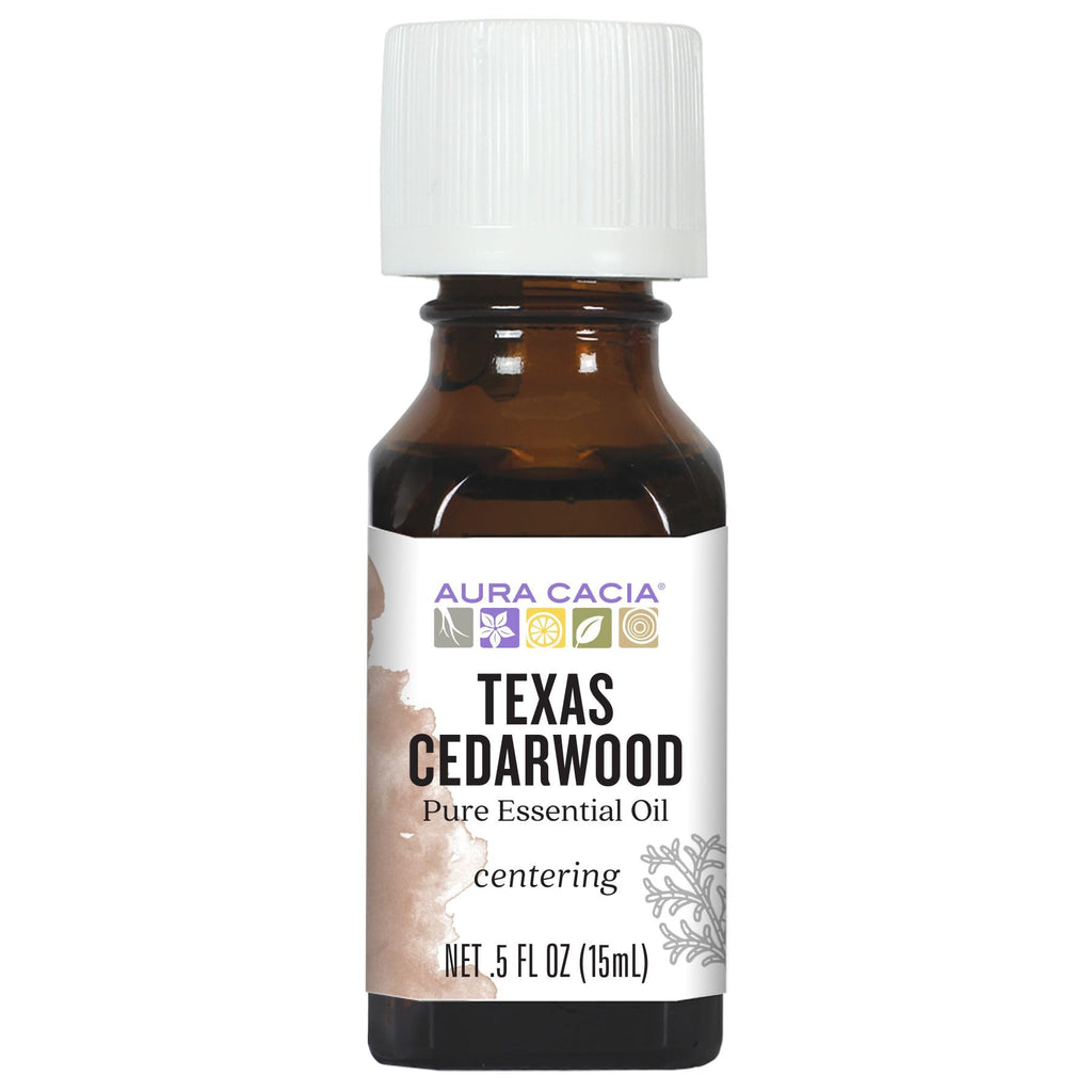 Aura Cacia Texas Cedarwood Essential Oil – 0.5 fl oz, 100% Pure Juniperus Mexicana