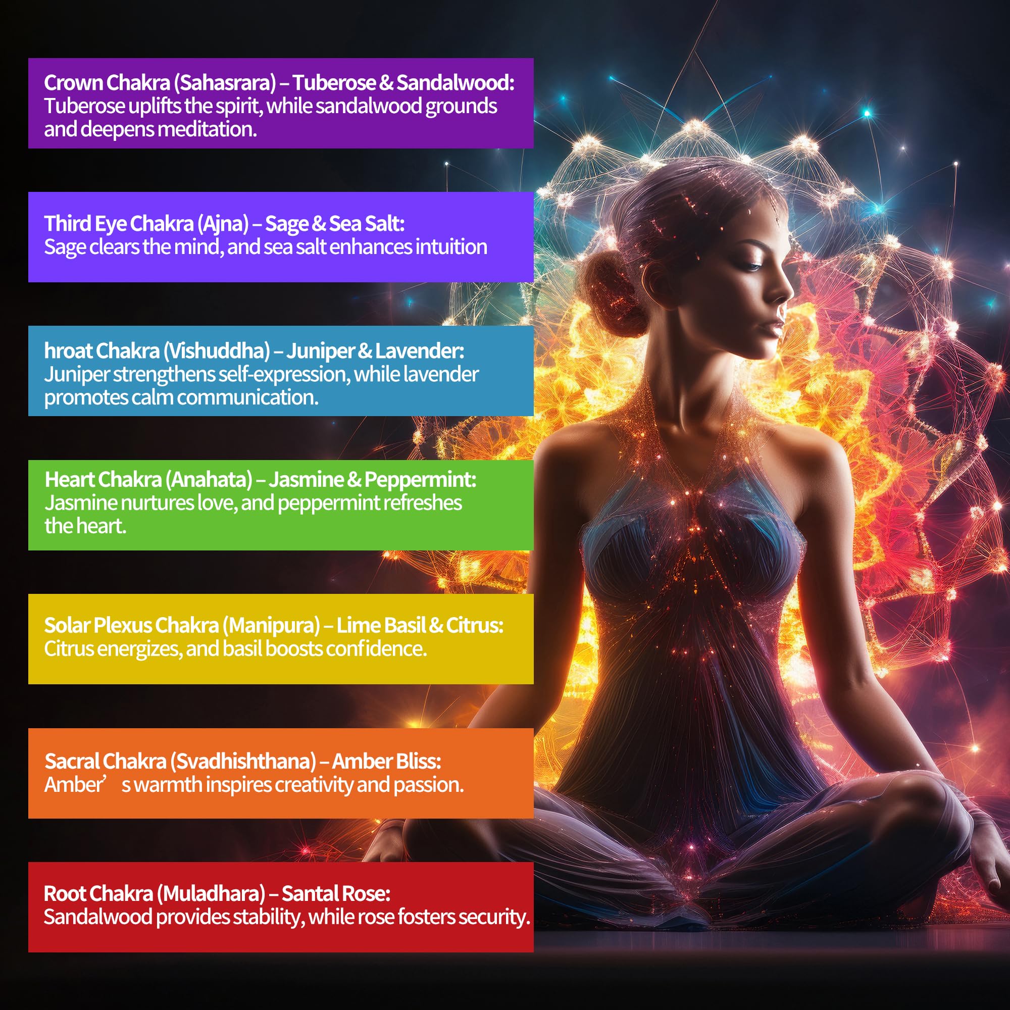 AurassenseECSL Seven Chakra Candles Gift Set with Crystals & Bracelet