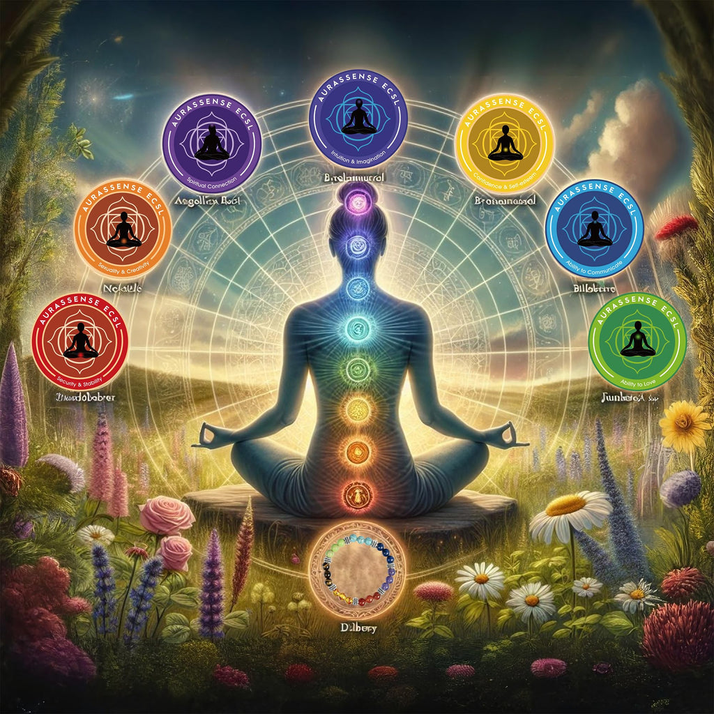 AurassenseECSL Seven Chakra Candles Gift Set with Crystals & Bracelet
