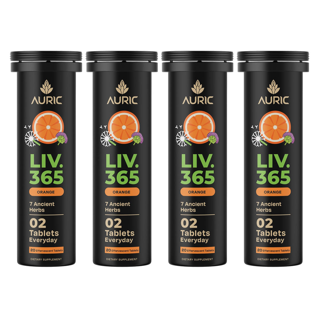Auric Herbal Liver Support Supplement | Milk Thistle, Turmeric & More | 80 Tablets | Gluten-Free & Plant-Based