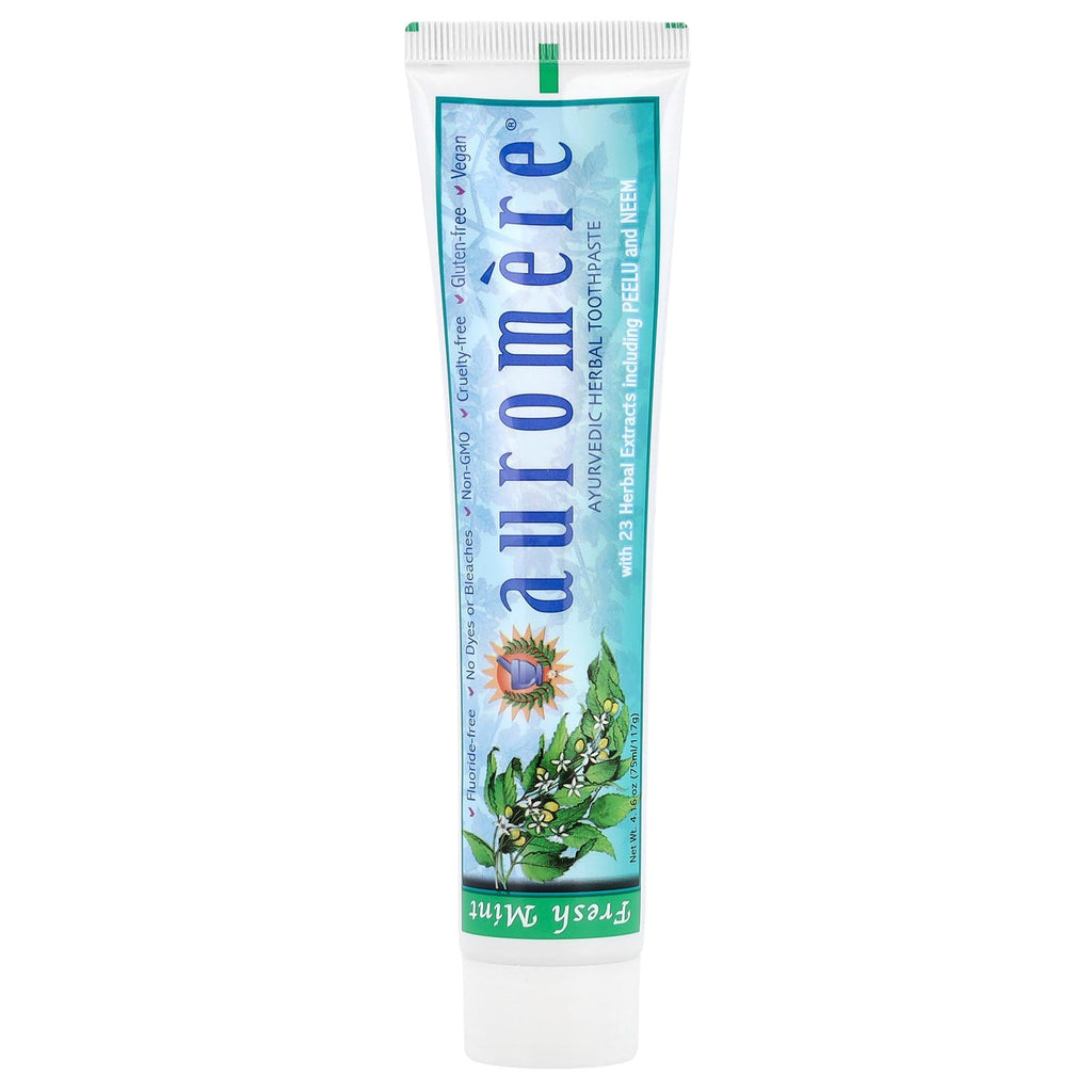 Auromere Freshmint Herbal Toothpaste, 4.16 Oz – Fluoride & Gluten-Free