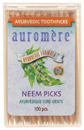 AUROMERE Neem Toothpicks 100 CT | Ayurvedic Birchwood