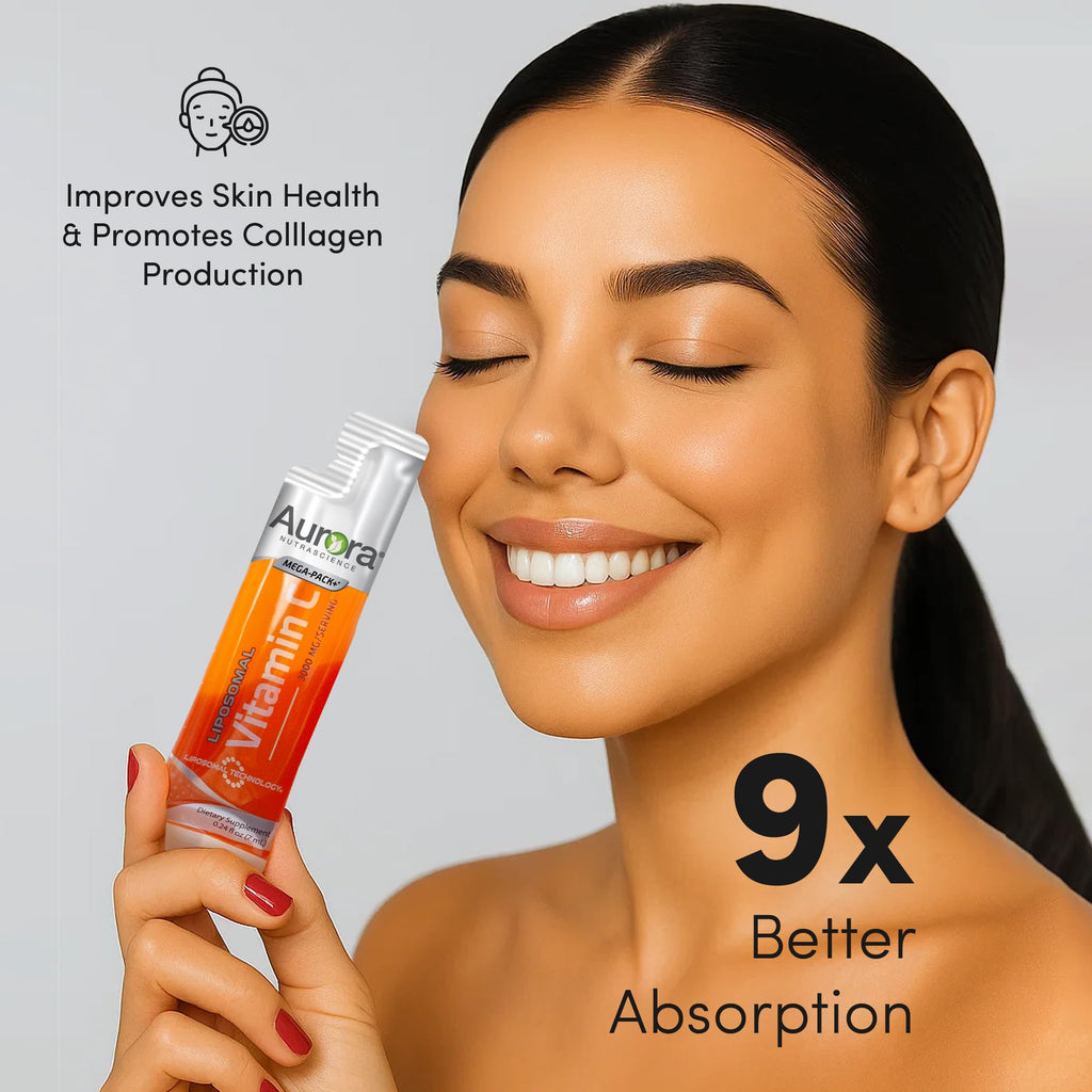 Aurora Nutrascience Liposomal Vitamin C Mega-Pack – Immune Support, 3,000 mg/Serving, 10 Packets (Vegan, Gluten Free, Non-GMO) – Orange