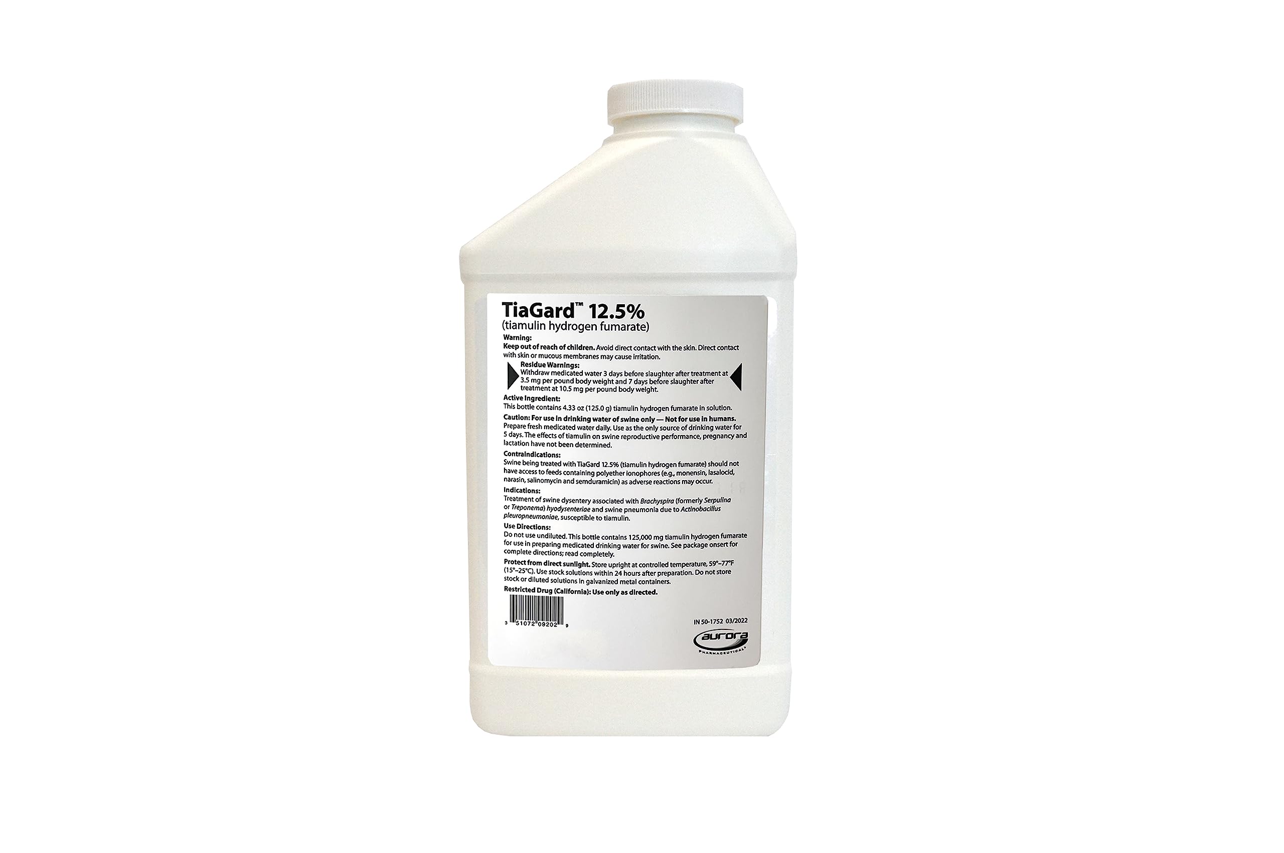 Aurora TiaGard 12.5% Liquid Concentrate 1L – Generic Denagard for Pigs