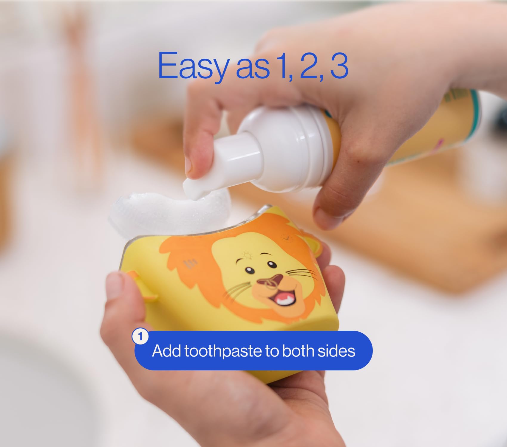 autobrush Kids Electric Toothbrush – ADA-Accepted U-Shaped, 5.1x Cleaner, 30s Clean, 360° Coverage, LED Lights & Music, Ages 3-5 (Lion)