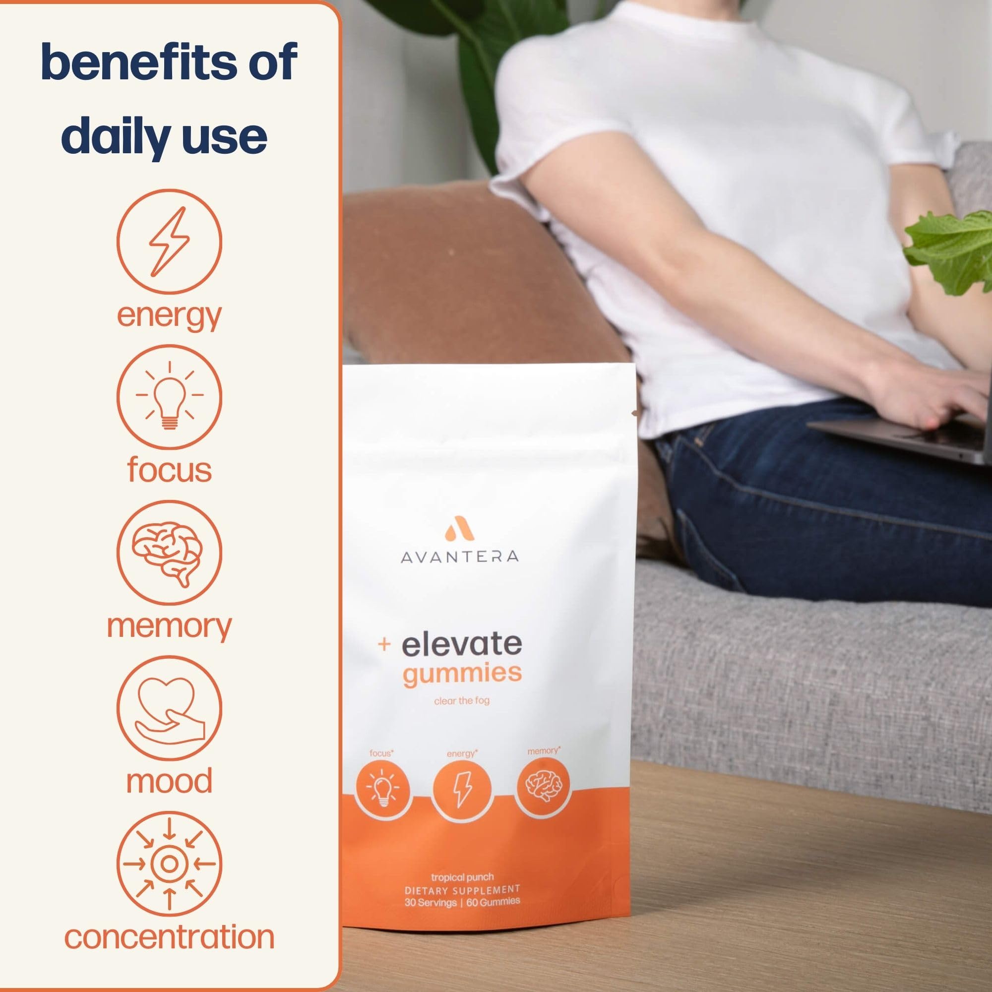 Avantera Elevate Gummies – Premium Nootropic for Focus, Memory & Energy