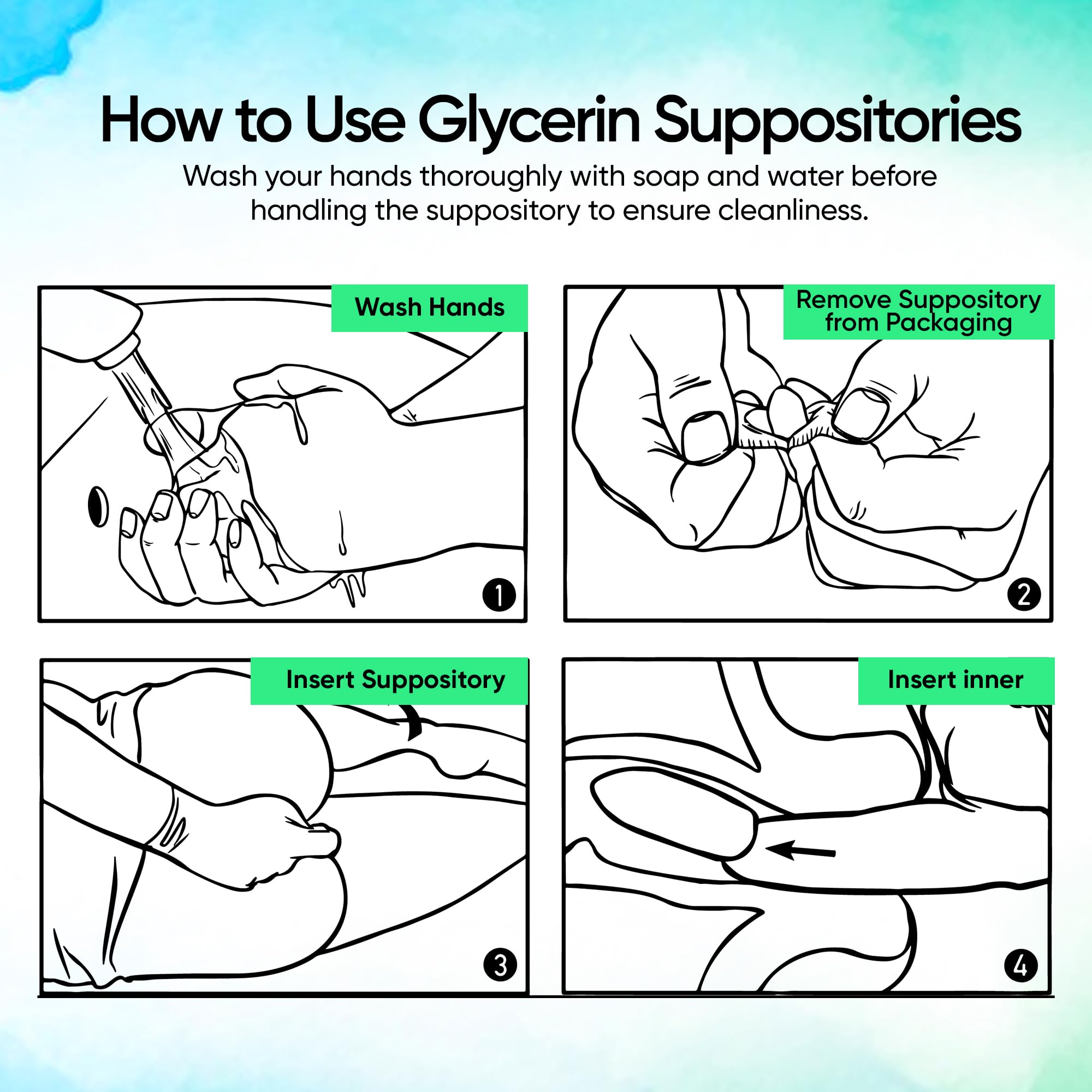 AVEDANA Glycerin Suppositories – 25 Adult Size Laxatives for Gentle, Fast Constipation Relief