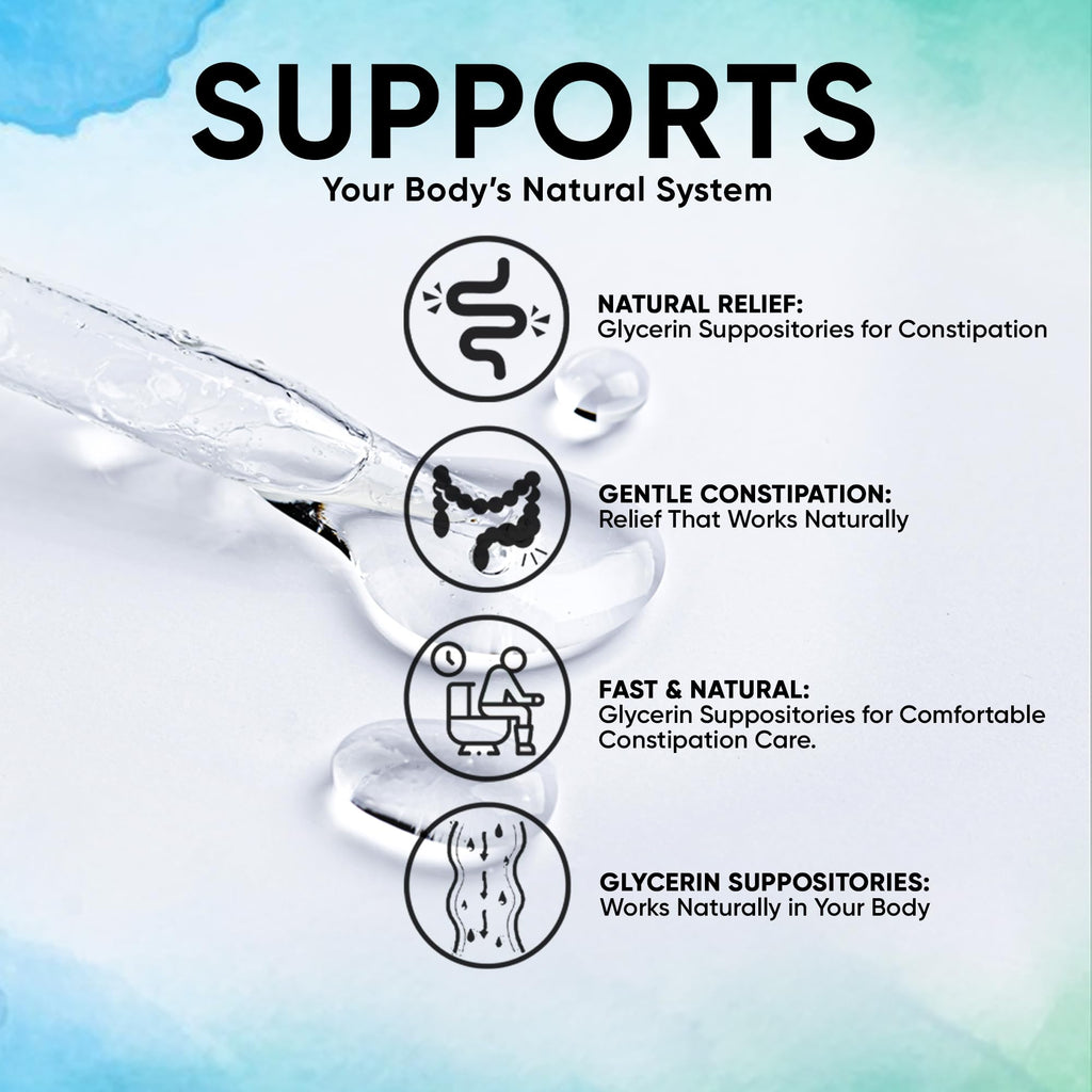 AVEDANA Glycerin Suppositories – 25 Adult Size Laxatives for Gentle, Fast Constipation Relief