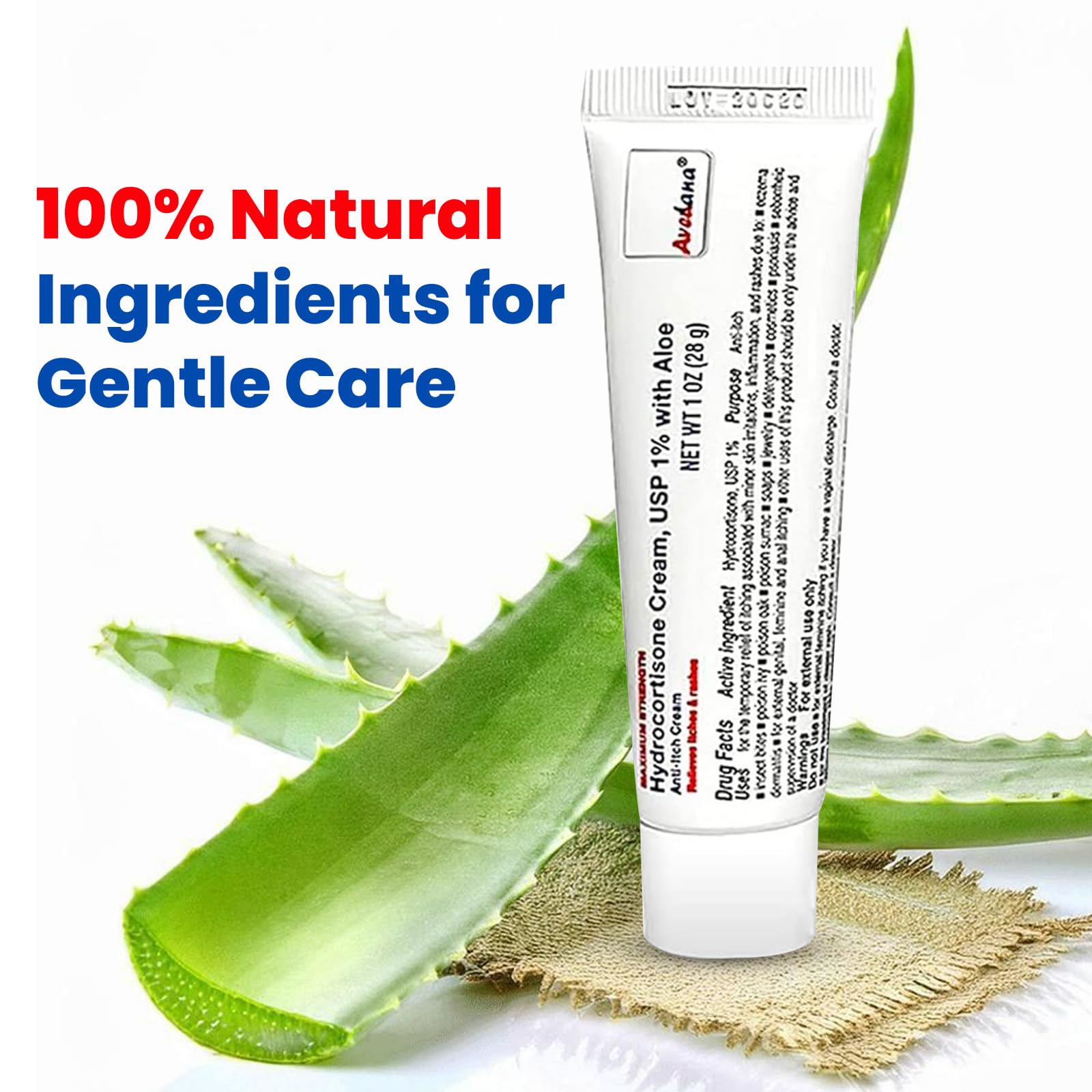 AVEDANA Hydrocortisone Cream – 1 oz Extra Strength Aloe-Infused Itch Relief for Eczema, Rashes & Bites