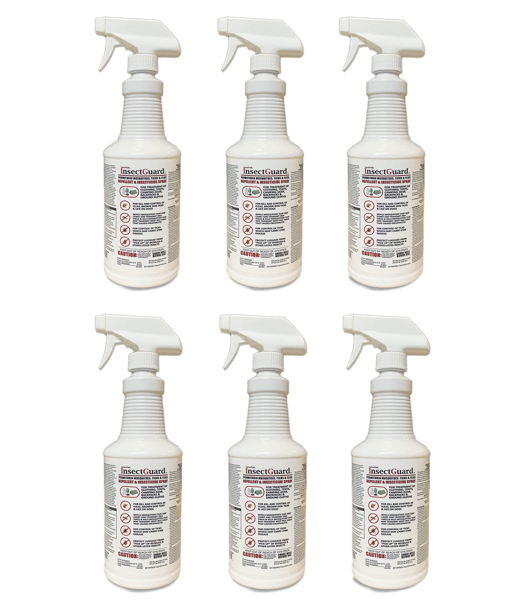 InsectGuard Permethrin Spray 32oz Quart – Mosquitoes, Ticks & Flies Repellent & Insecticide Case Pack (6) | $averPak