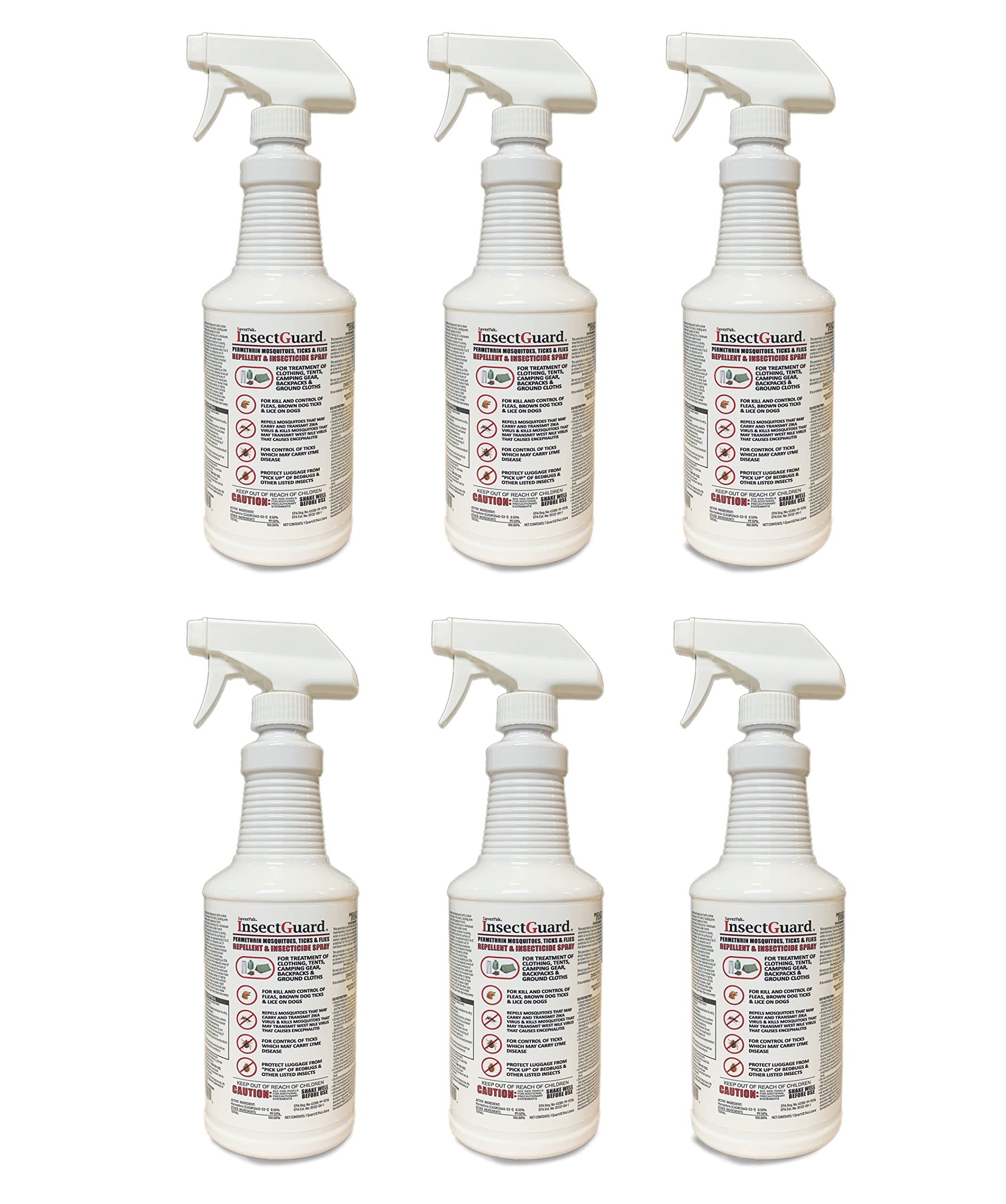 InsectGuard Permethrin Spray 32oz Quart – Mosquitoes, Ticks & Flies Repellent & Insecticide Case Pack (6) | $averPak