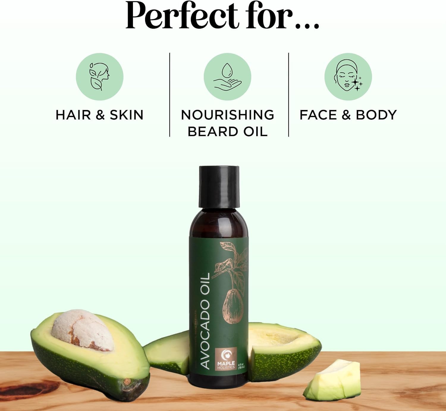 Avocado Oil for Hair and Skin - 100% Pure Avocado Carrier Oil 4 Oz | Dry Hair Treatment & Facial Moisturizer