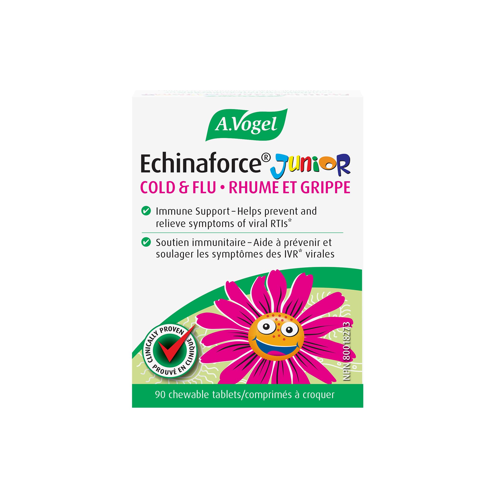 AVogel Echinaforce Junior Chewable Tabs – Organic Echinacea for Kids | Immune Support | 90 Tabs