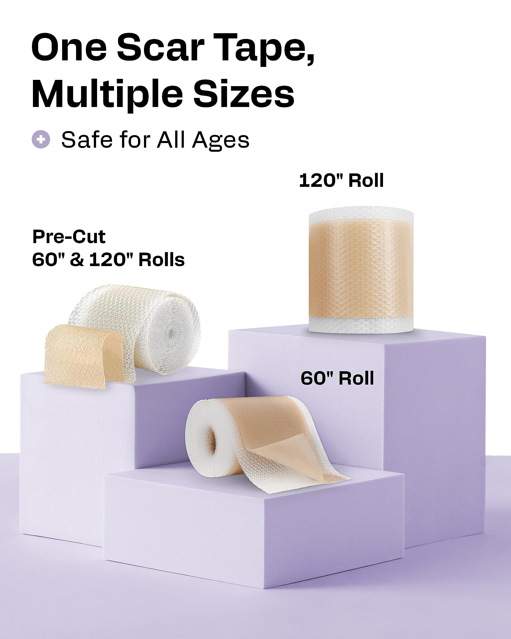 AWD Silicone Scar Tape Roll 60in – Medical-Grade Scar Tape for Surgical Scars, C-Section, Tummy Tuck, Reusable Scar Sheets
