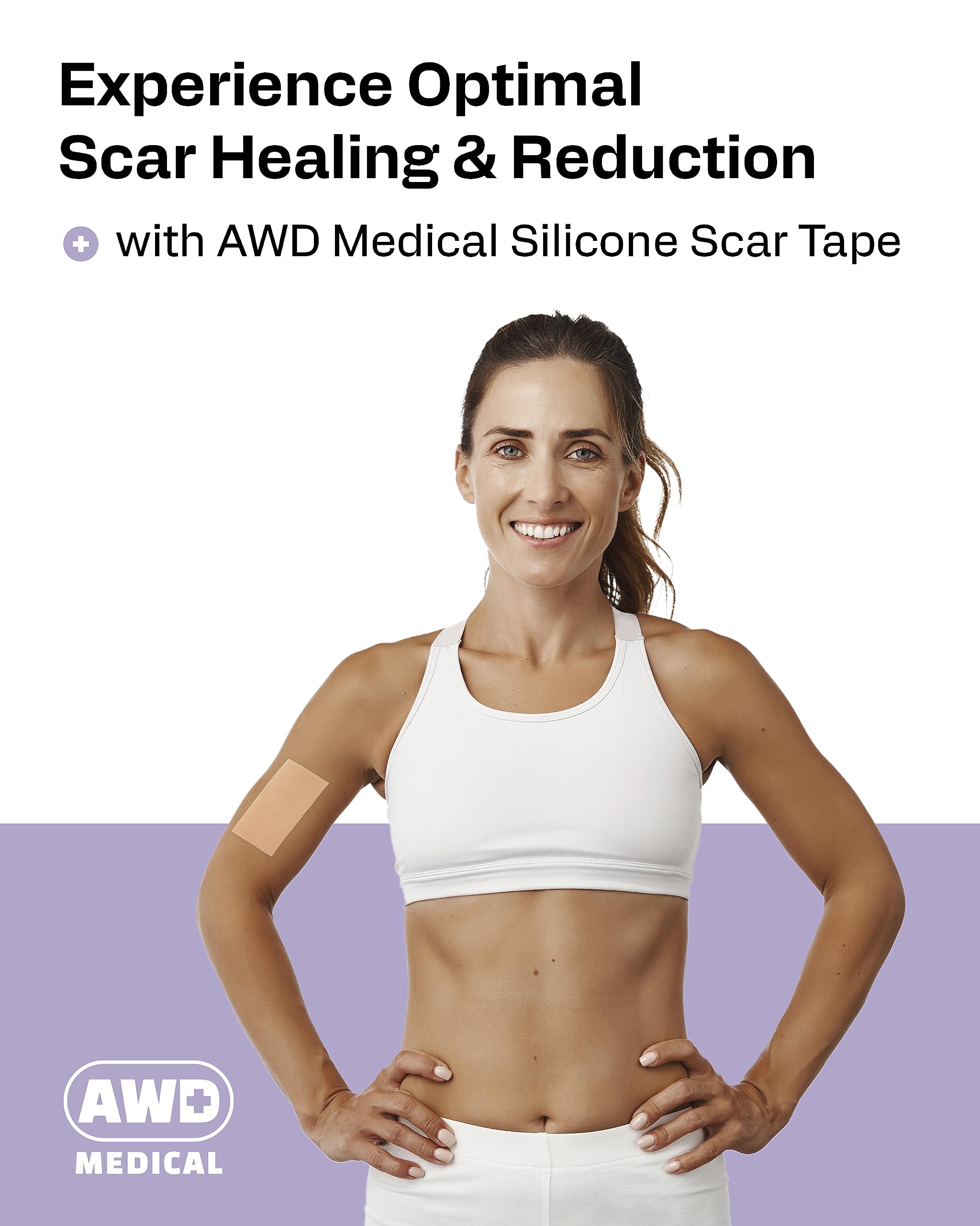 AWD Silicone Scar Tape Roll 60in – Medical-Grade Scar Tape for Surgical Scars, C-Section, Tummy Tuck, Reusable Scar Sheets
