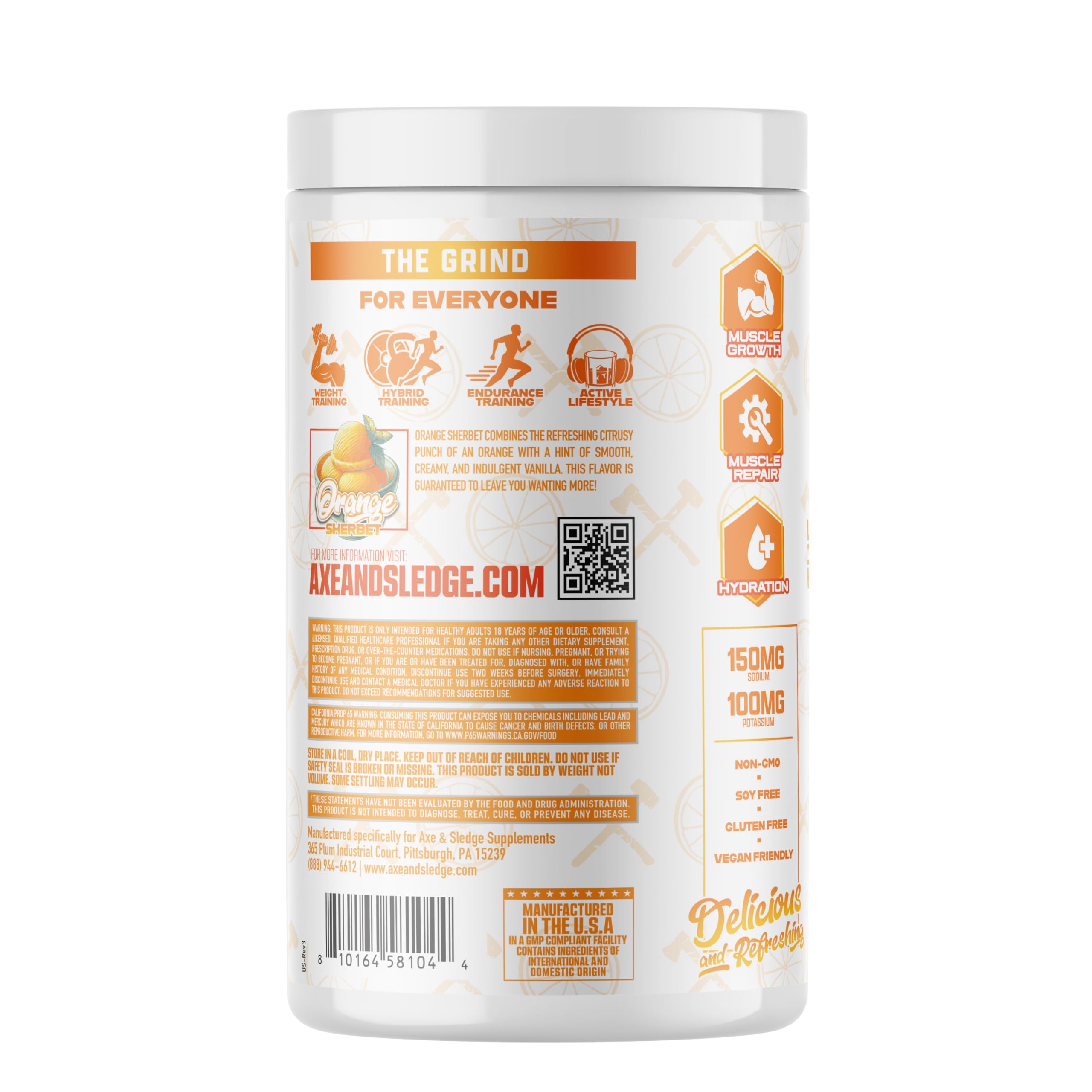 Axe & Sledge The Grind Essential Amino Acids — Stimulant-Free Vegan EAA & BCAA Powder