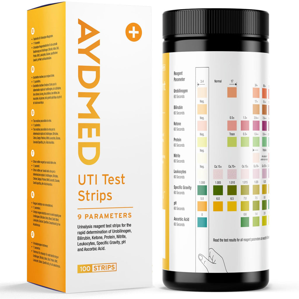 AYDMED 9-in-1 UTI Test Strips – 100 Count | 9 Parameters | FSA & HSA Eligible