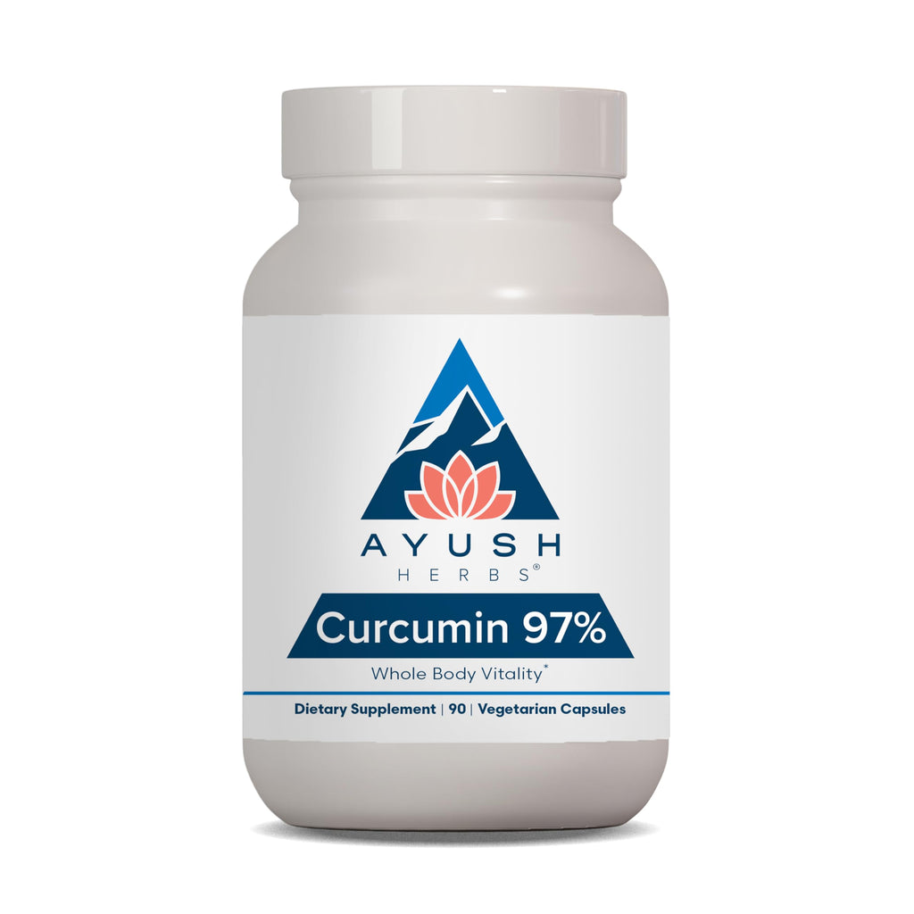 Ayush Herbs Curcumin 97% – Premium Turmeric Curcuminoids, Joint Support, 90 Veg Capsules