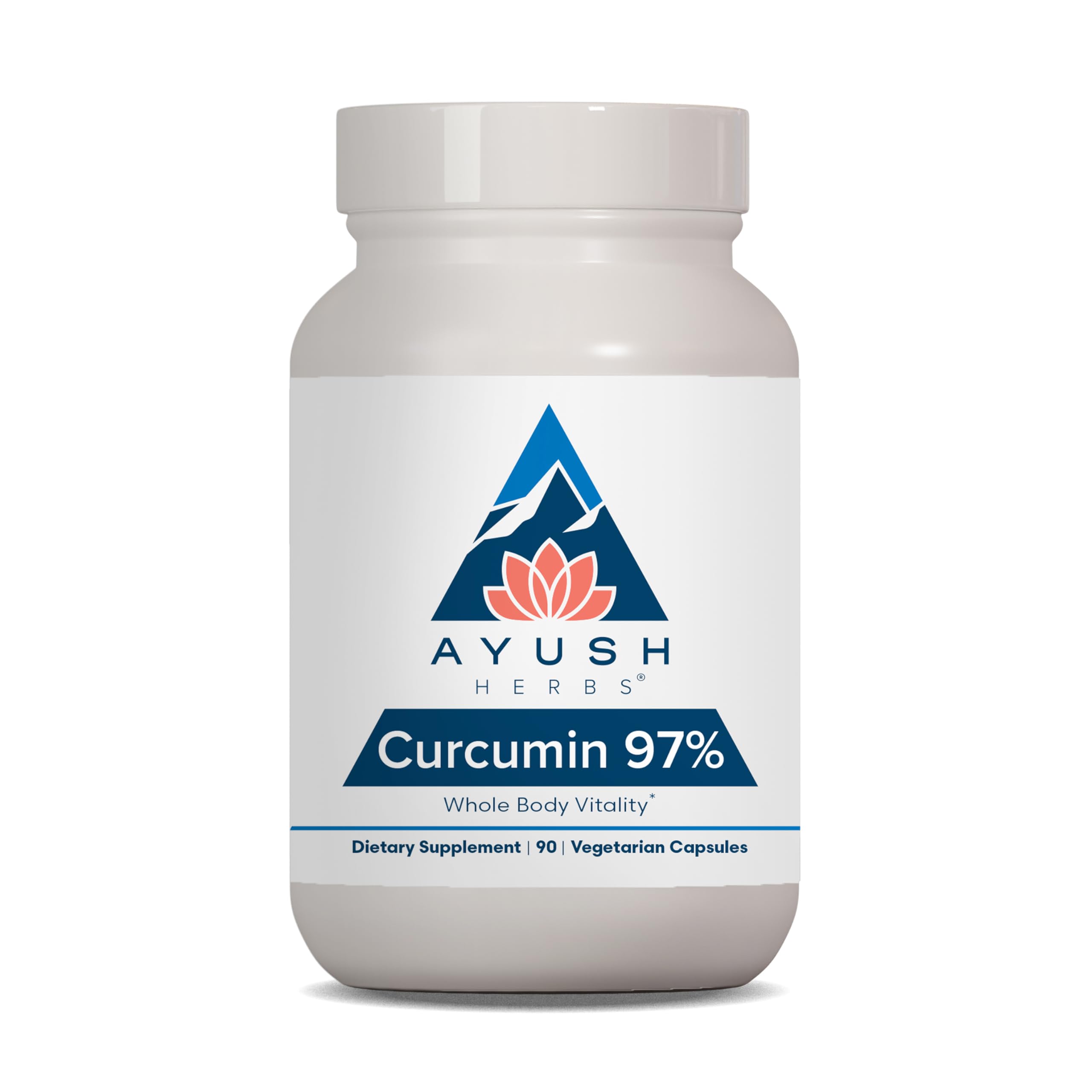 Ayush Herbs Curcumin 97% – Premium Turmeric Curcuminoids, Joint Support, 90 Veg Capsules