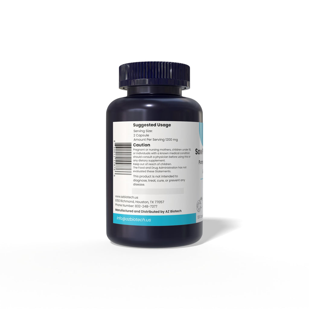 AZBiotech Saw Palmetto Plus - 1200mg with Pumpkin Seed Extract and Lycopene | Herbal Wellness Capsule