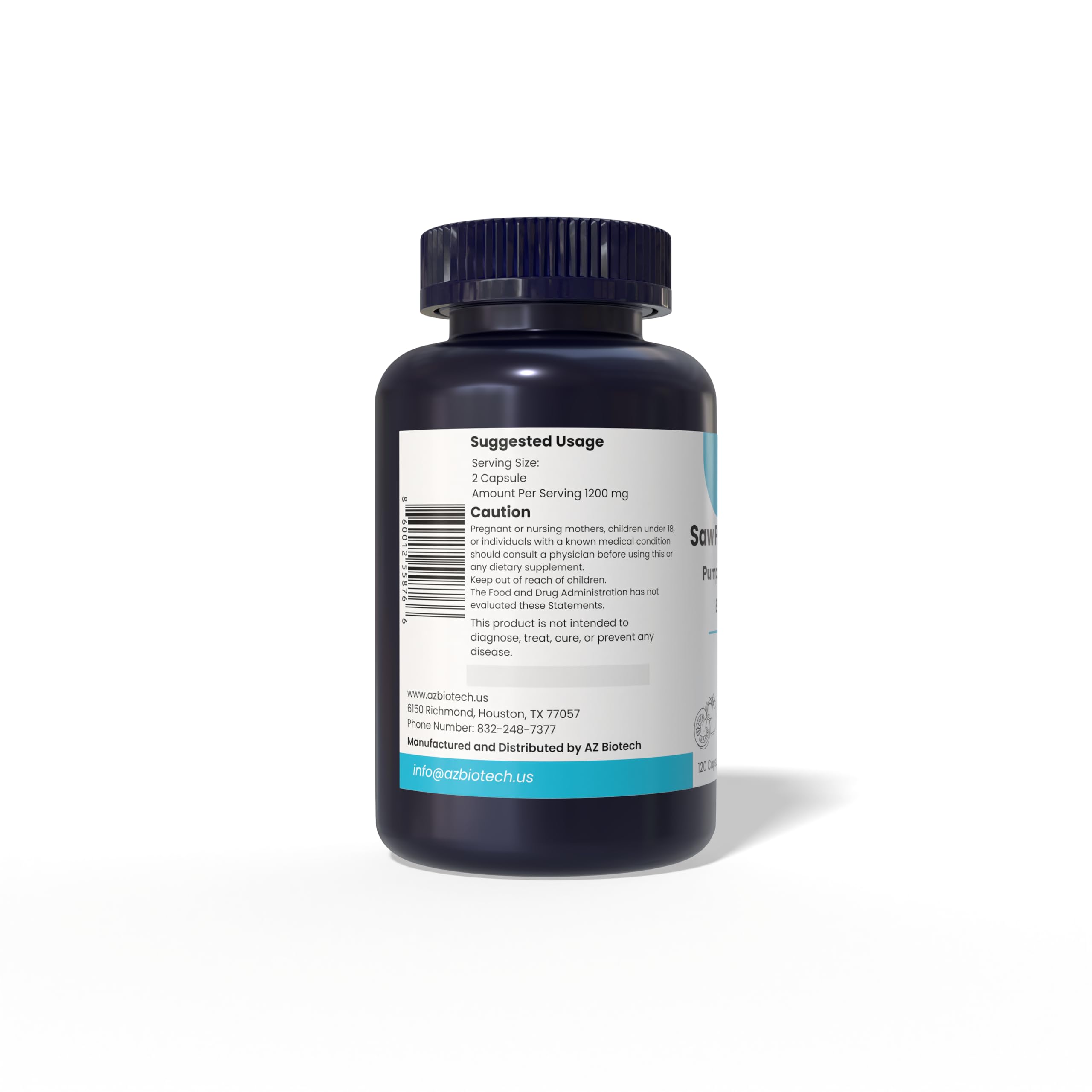 AZBiotech Saw Palmetto Plus - 1200mg with Pumpkin Seed Extract and Lycopene | Herbal Wellness Capsule