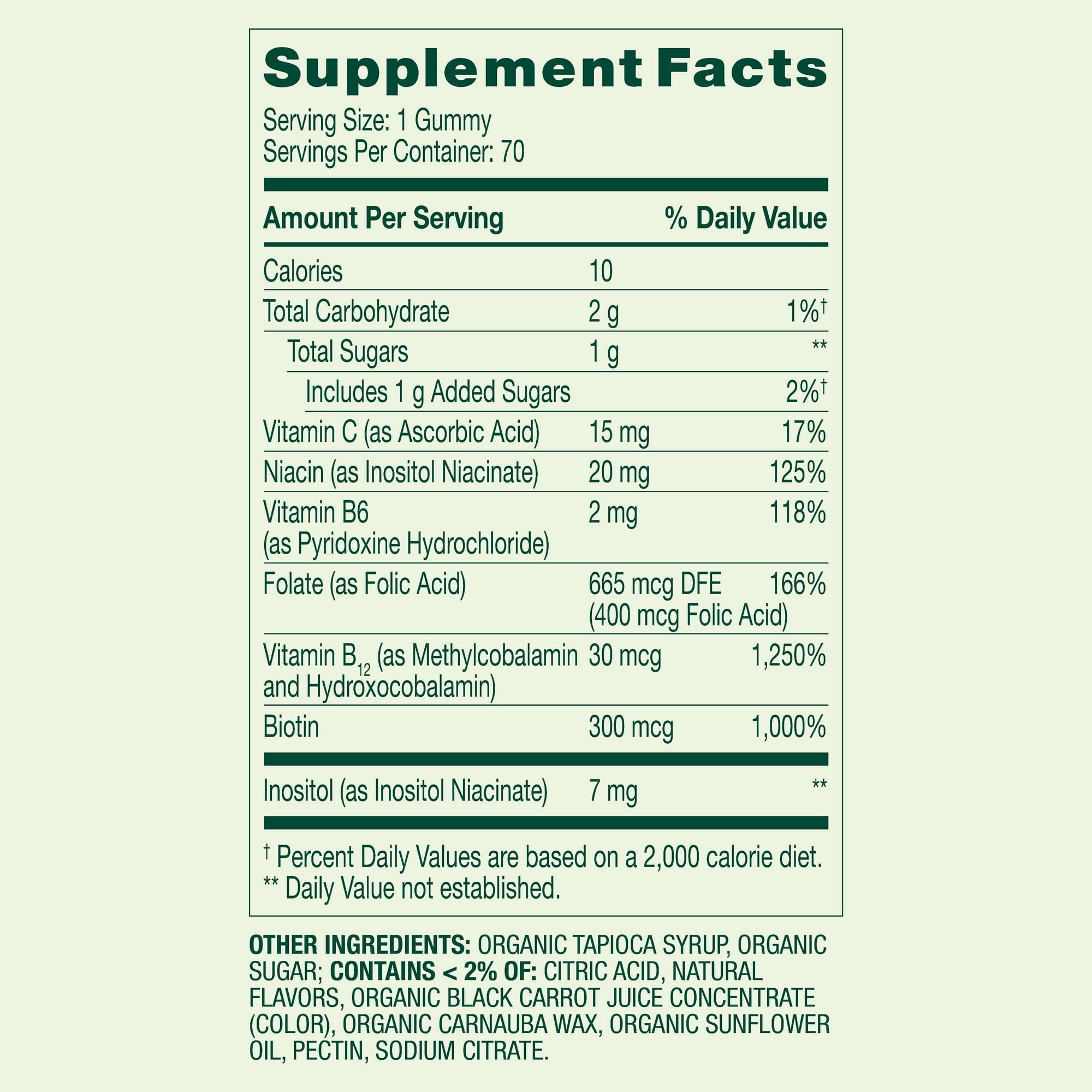 B Complex Gummies - Strawberry 70 Count (Pack of 1) | Vegetarian Vitamin B Complex