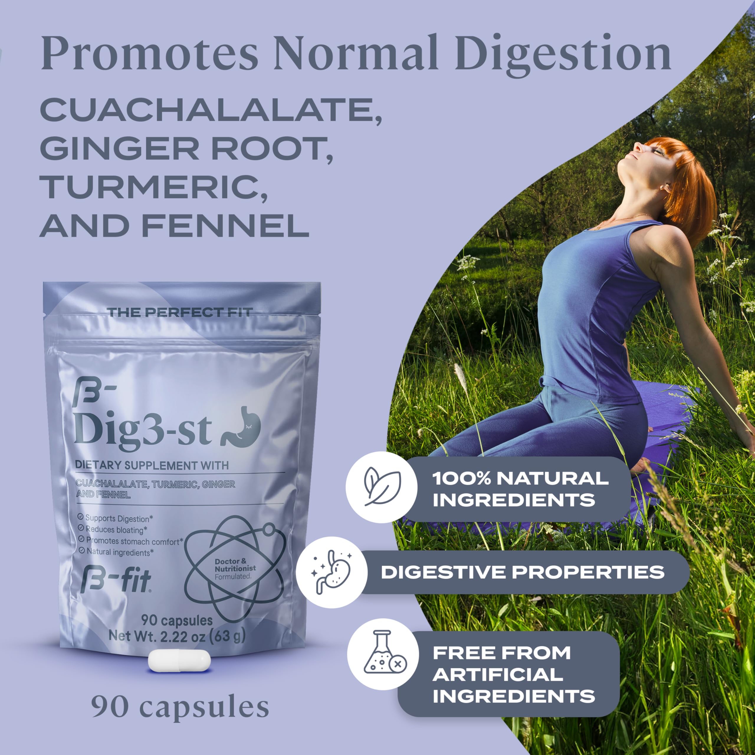 B-FIT Digestive Herbal Supplement – 60 Capsules | Natural Pre-Meal Support
