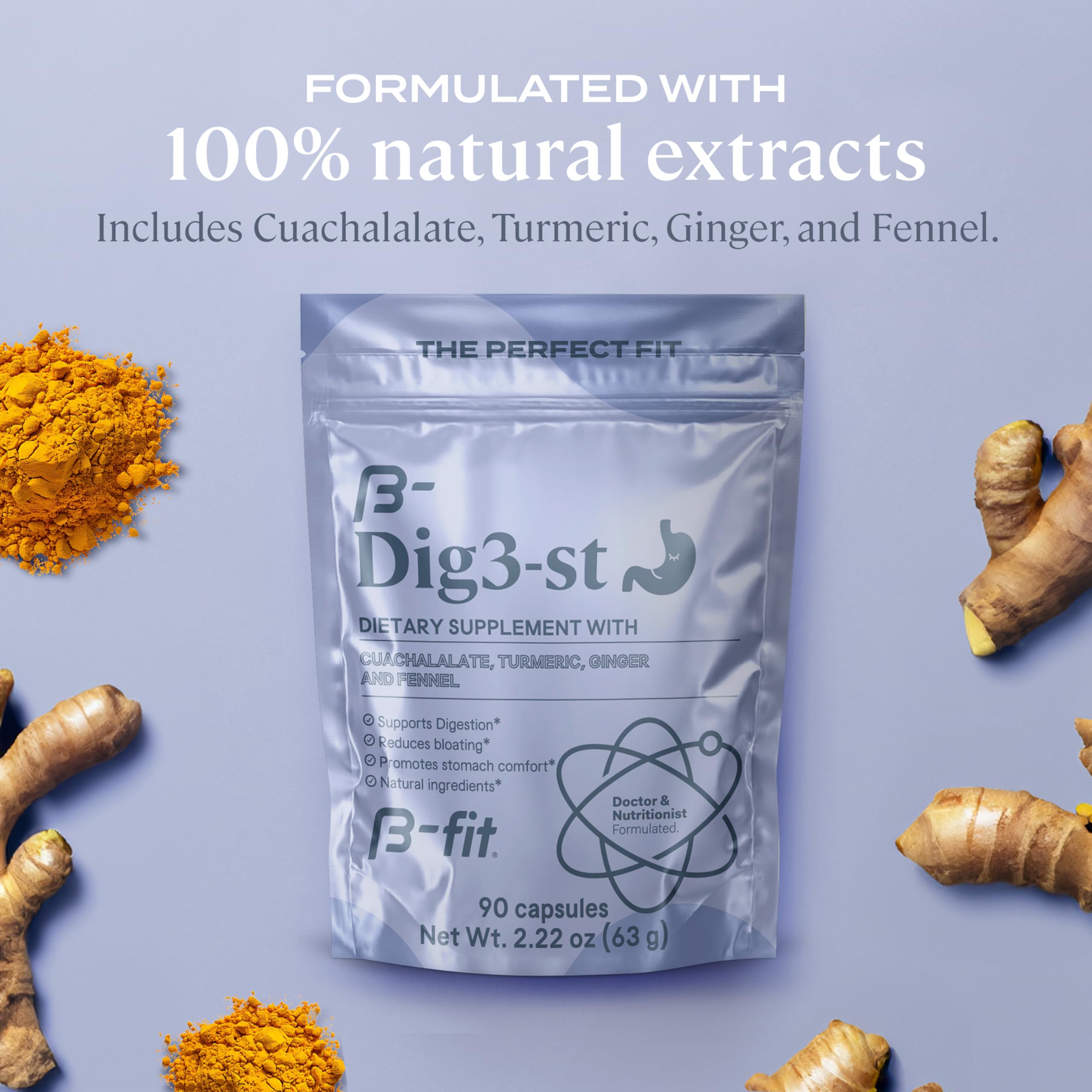 B-FIT Digestive Herbal Supplement – 60 Capsules | Natural Pre-Meal Support