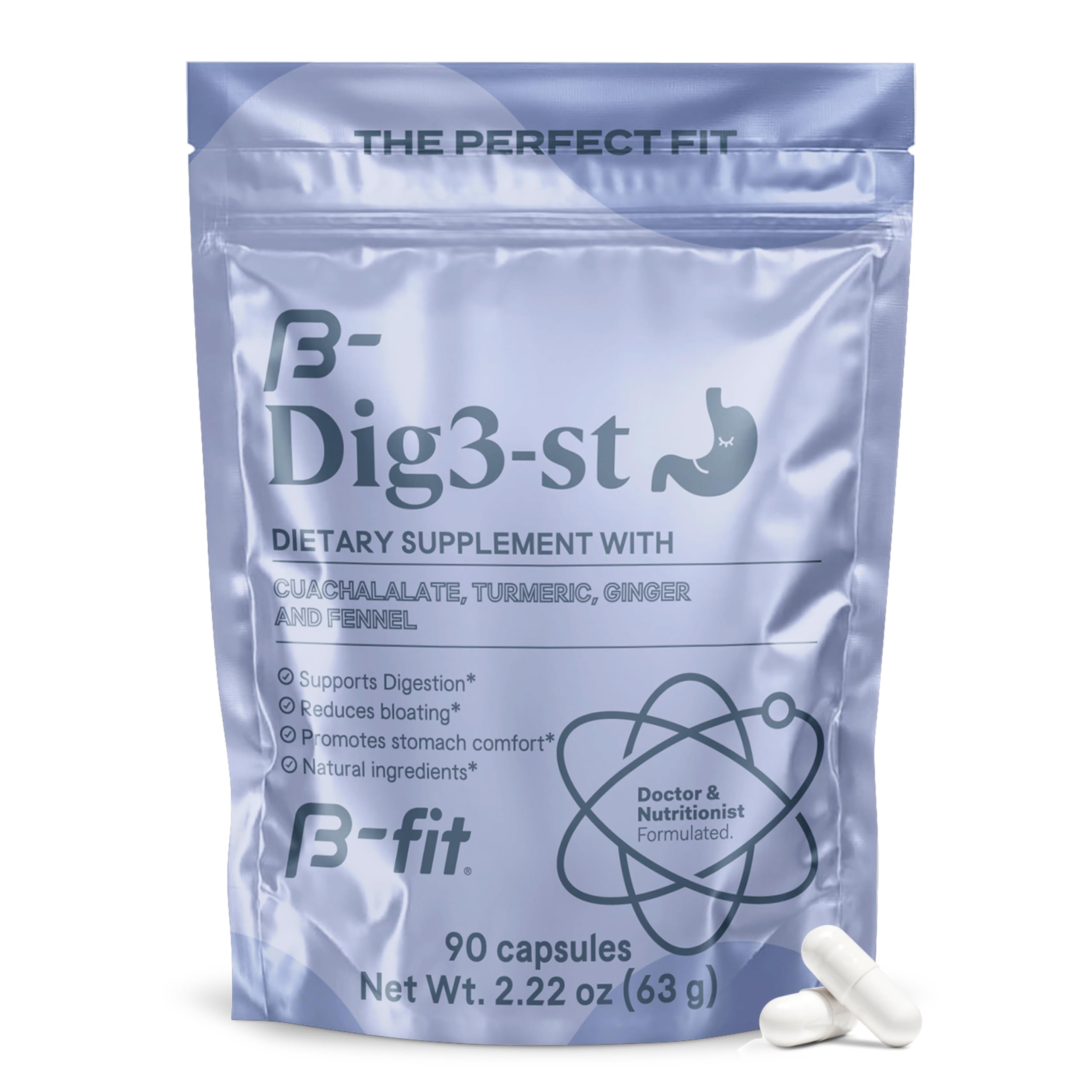 B-FIT Digestive Herbal Supplement – 60 Capsules | Natural Pre-Meal Support
