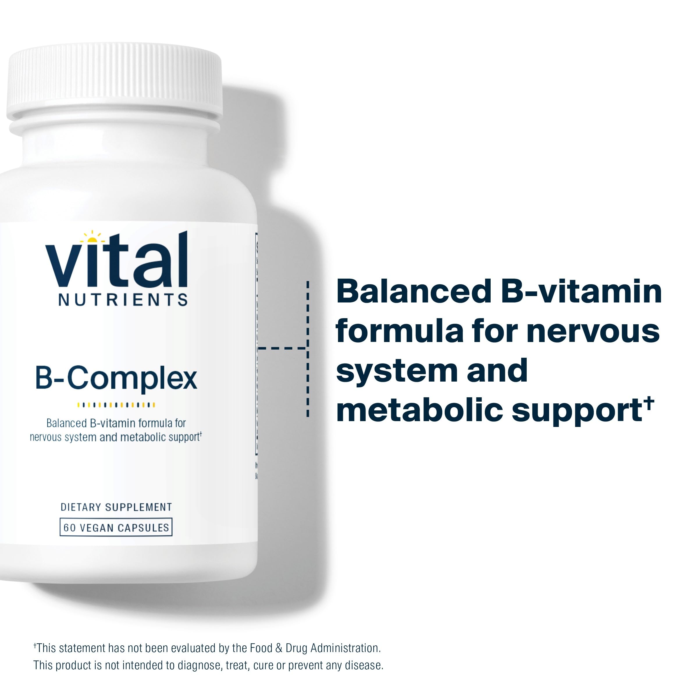 Vital Nutrients Vitamin B-Complex – Vegan Methylated B Vitamins | Energy, Metabolism & Heart Health