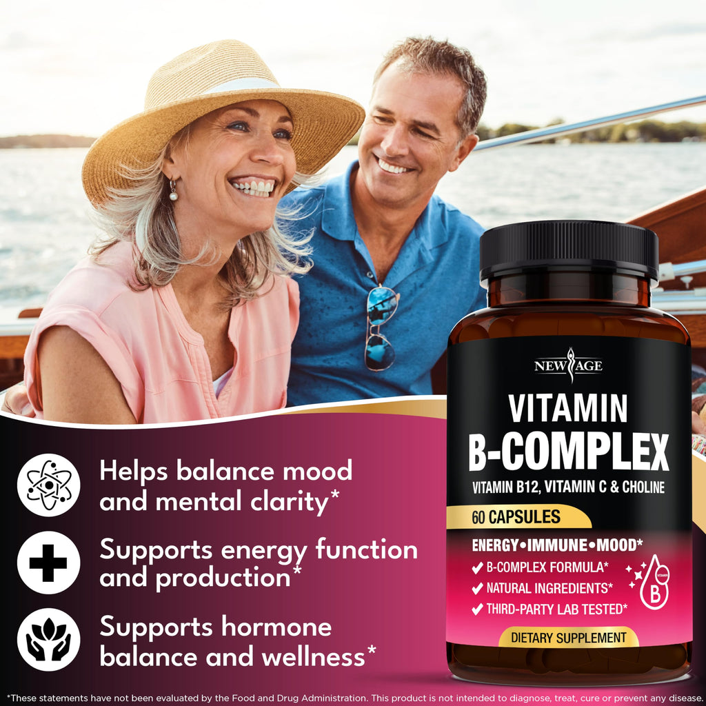 Vitamin B Complex for Men & Women – Made in USA – 120 Vegan Capsules
