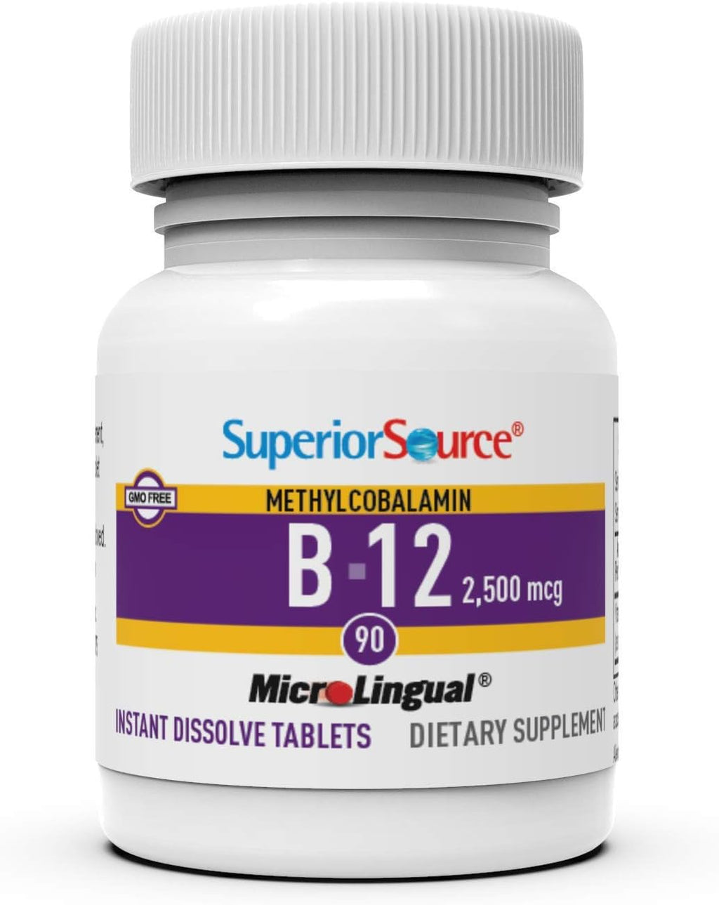 Superior Source B12 Methylcobalamin 2500 mcg – Sublingual MicroLingual 90 Tabs