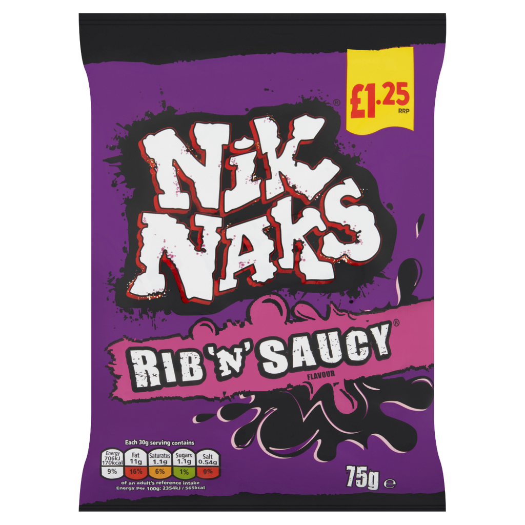 20 x Kp Nik Naks Rib N Saucy - 75GM