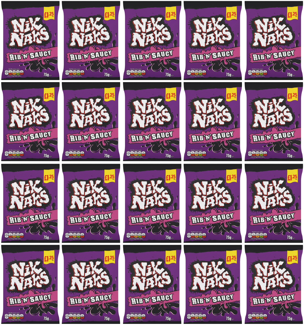 20 x Kp Nik Naks Rib N Saucy - 75GM