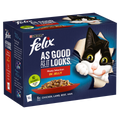 4 x Felix Cat Agail Pouch Meaty Selection 12 Pack - 12X85GM