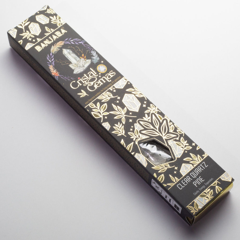 Banjara Cristal Gemas Incense Sticks - Clear Quartz Pine