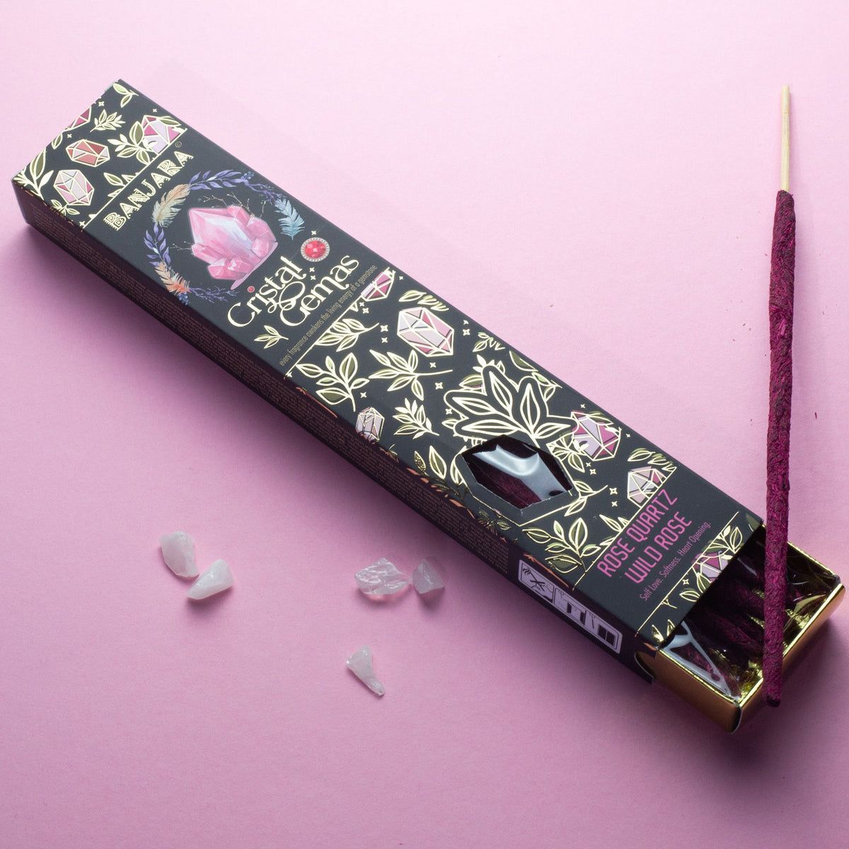 Banjara Cristal Gemas Incense Sticks - Rose Quartz Wild Rose