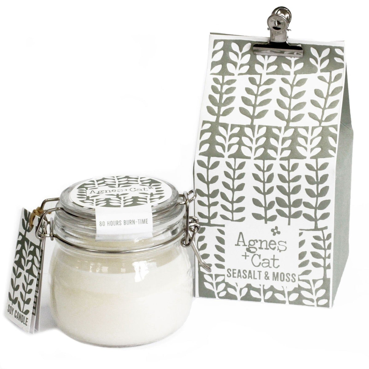Agnes + Cat Kilner Jar Candle - Seasalt and Moss