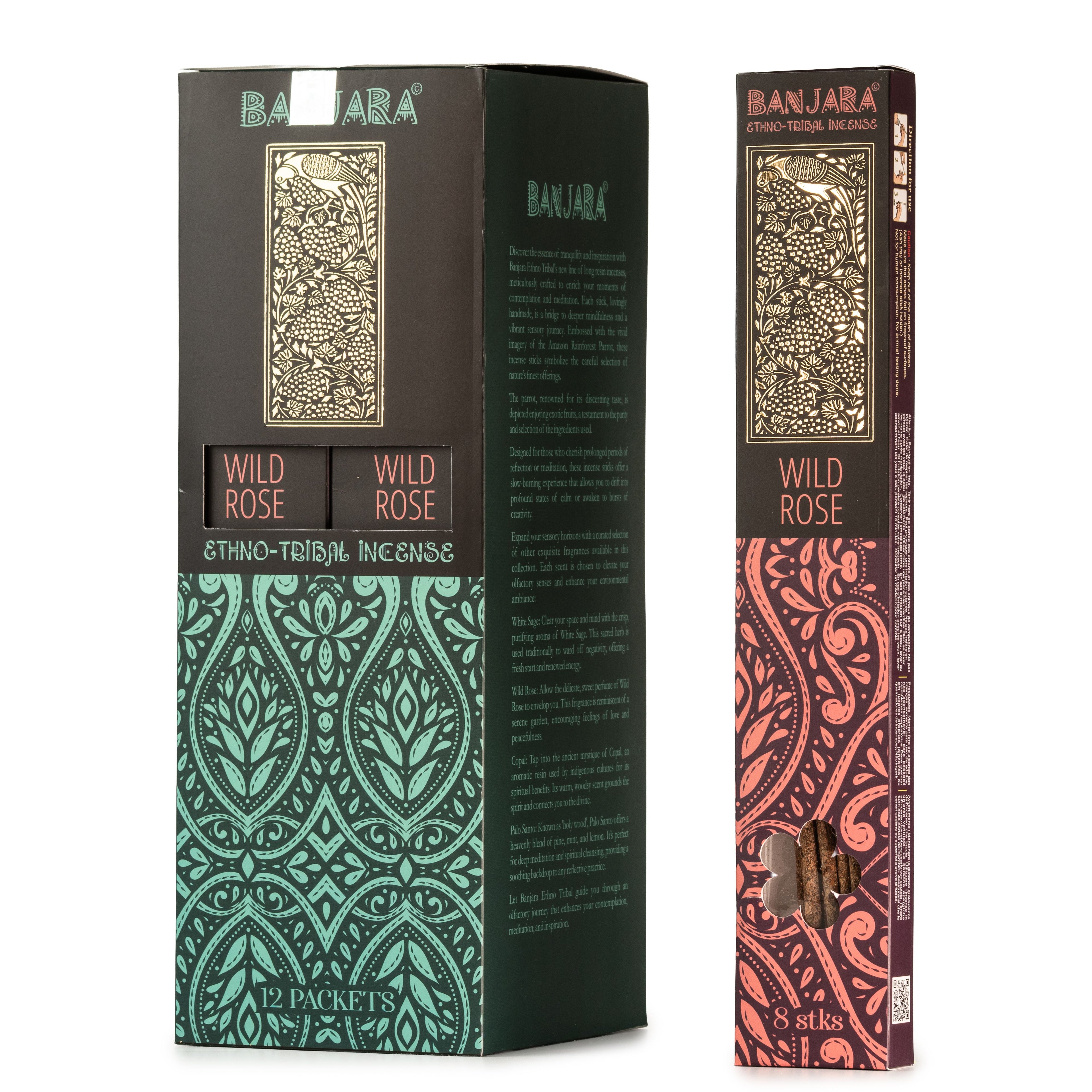 Banjara Extra Long Smudge Stick - Wild Rose