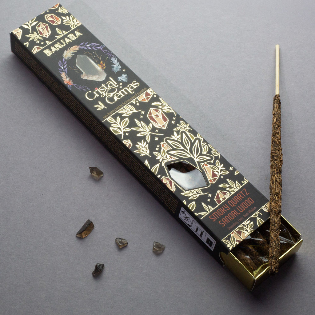 Banjara Cristal Gemas Incense Sticks - Smoky Quartz Sandalwood