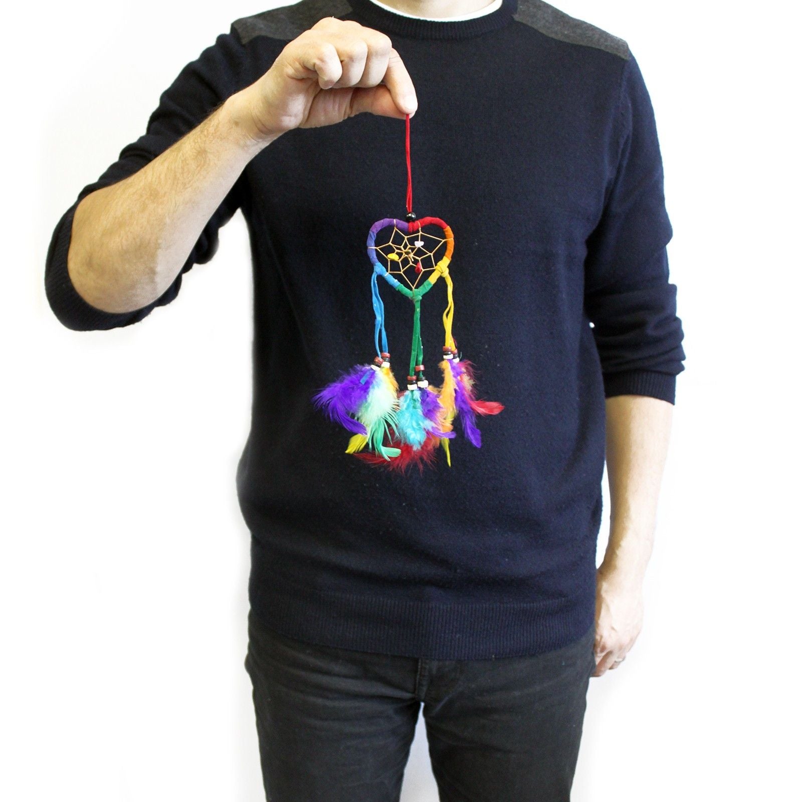 Bali Dreamcatchers - Small Heart - Turq/Pink/Purp