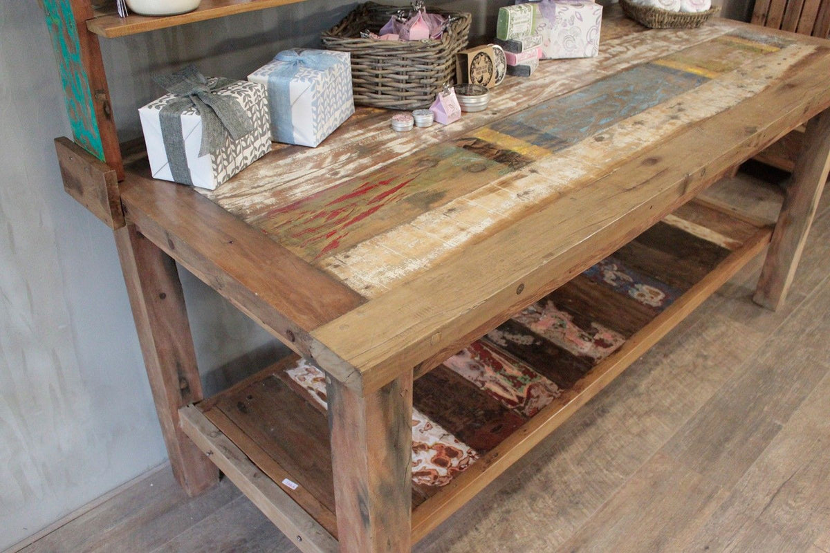 A&C 1.8m Standard Table with top shelf