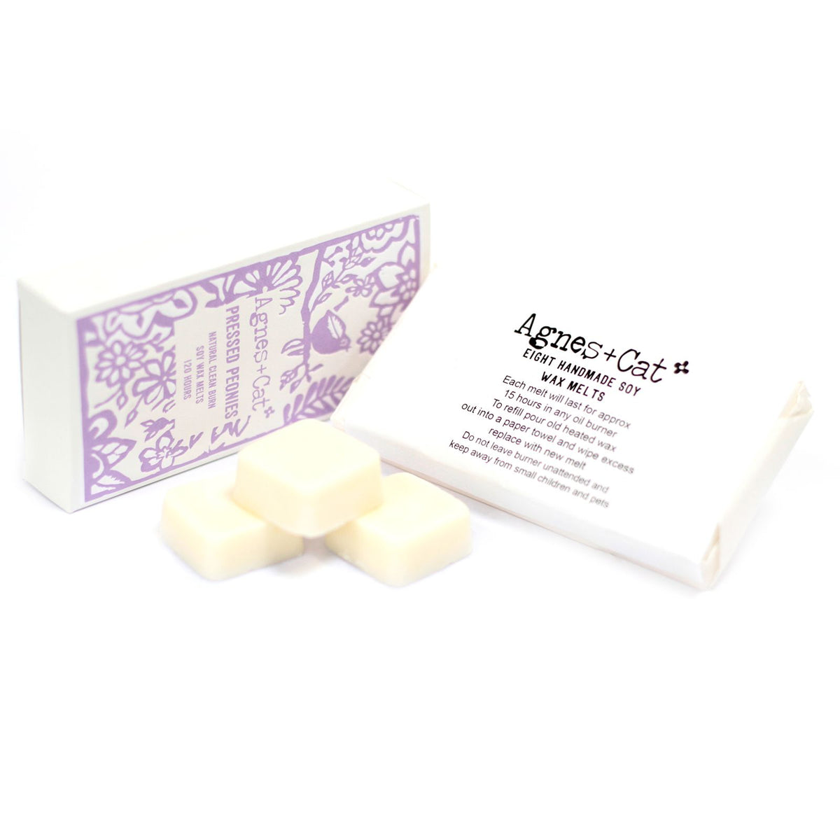 Agnes + Cat Box of 8 Wax Melts - Pressed Peonies