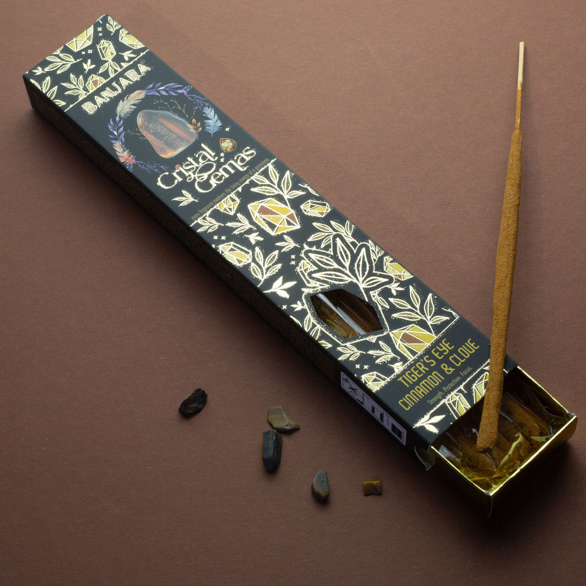 Banjara Cristal Gemas Incense Sticks - Tiger's Eye Cinnamon & Clove