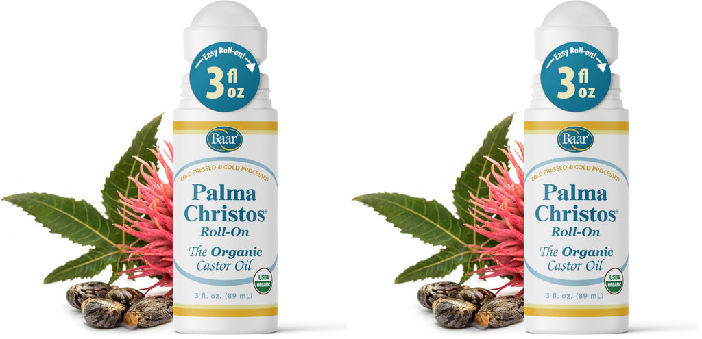 Baar Palma Christos Roll-On Organic Castor Oil 3 oz - Pack of 2